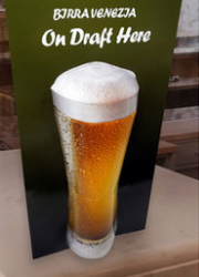 Printed 3D draft beer glass structured display
