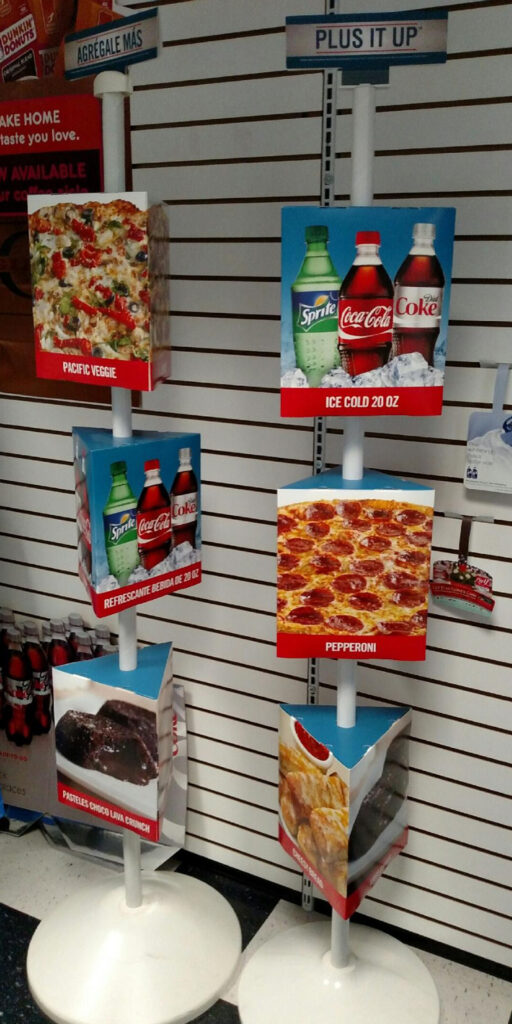 3-sided point of purchase spinner display